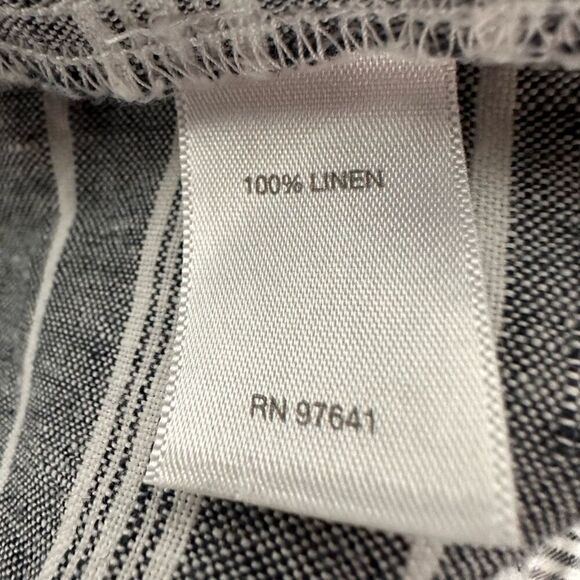 J. Jill Love Linen Striped Pull On size XL Drawstring Shorts Grey White - Picture 6 of 7